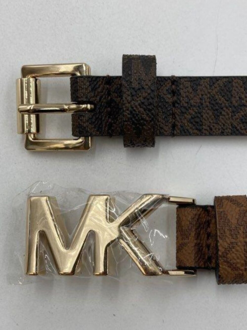 Michael Kors Womens Logo Belts Gold Hardwear Large NWT Bundle